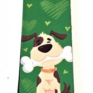 Playful Puppy Magnetic Bookmark, Cute Dog, Bone, Green, Reading, Dog Lover